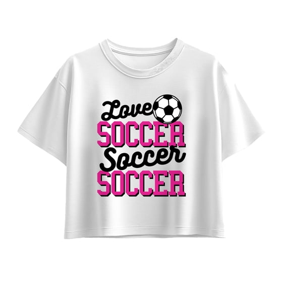 Instant Message - Love Soccer - Youth Girls Boxy T-Shirt