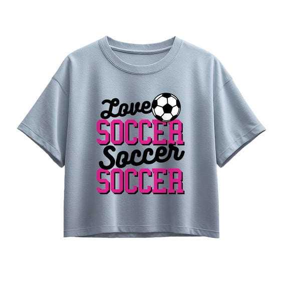 Instant Message - Love Soccer - Youth Girls Boxy T-Shirt