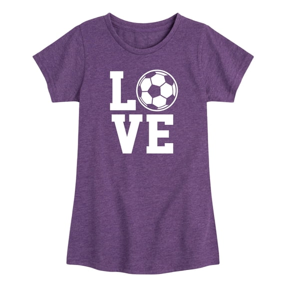 Instant Message - Love Soccer - Toddler Girls Fitted Short Sleeve T-Shirt
