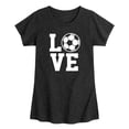 thumbnail image 1 of Instant Message - Love Soccer - Toddler Girls Fitted Short Sleeve T-Shirt, 1 of 4