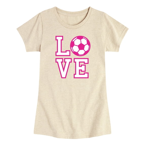 Instant Message - Love Soccer - Toddler Girls Fitted Short Sleeve T-Shirt