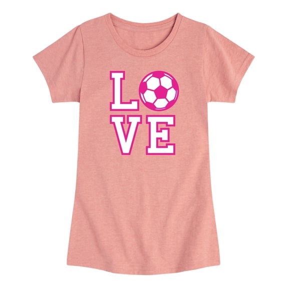 Instant Message - Love Soccer - Toddler Girls Fitted Short Sleeve T-Shirt