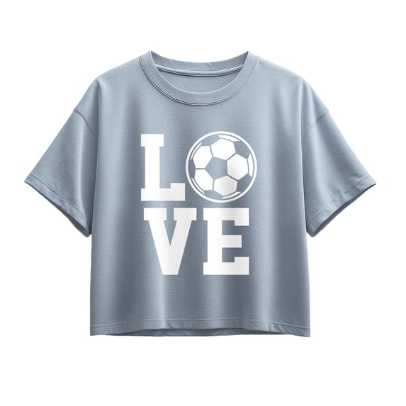 Instant Message - Love Soccer - Youth Girls Boxy T-Shirt