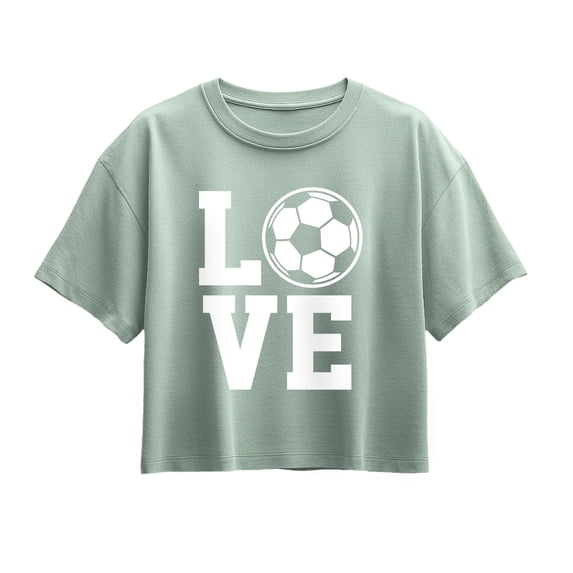Instant Message - Love Soccer - Youth Girls Boxy T-Shirt