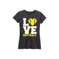 thumbnail image 1 of Instant Message - Love Softball, Stacked - Women's Short Sleeve Graphic T-Shirt, 1 of 5