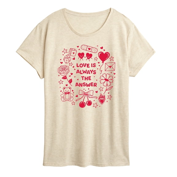 Instant Message - Love is Always the Answer - Women's Short Sleeve Graphic T-Shirt
