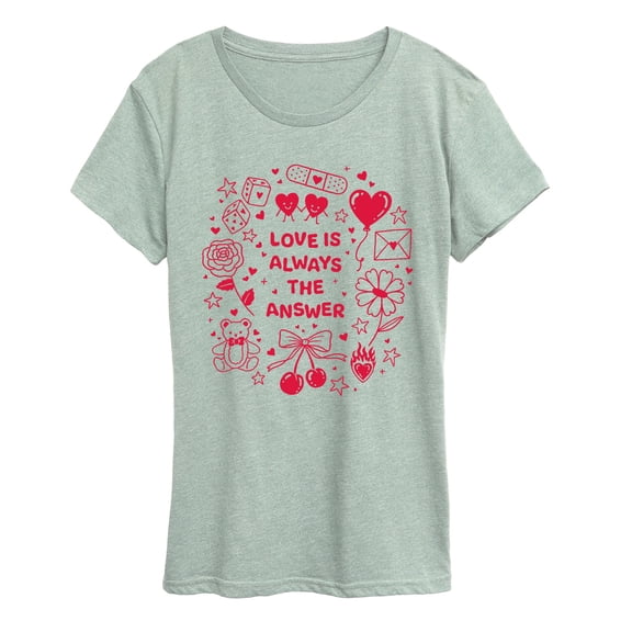Instant Message - Love is Always the Answer - Women's Short Sleeve Graphic T-Shirt