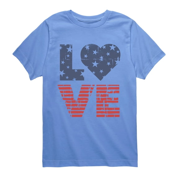 Instant Message - Love USA - Youth Boys Short Sleeve Graphic T-Shirt