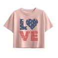 thumbnail image 1 of Instant Message - Love USA - Youth Girls Boxy T-Shirt, 1 of 5
