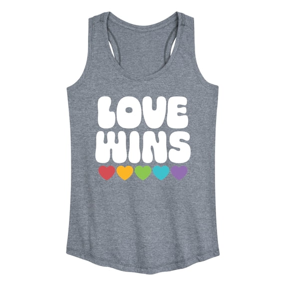 Instant Message - Love Wins Rainbow Hearts Graphic Racerback Tank