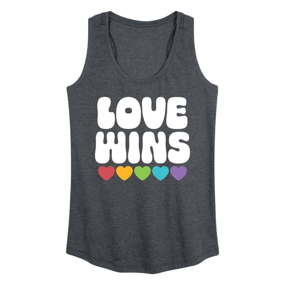 Instant Message - Love Wins Rainbow Hearts Graphic Racerback Tank