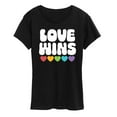 thumbnail image 1 of Instant Message - Love Wins Rainbow Hearts - Women's Short Sleeve Graphic T-Shirt, 1 of 6