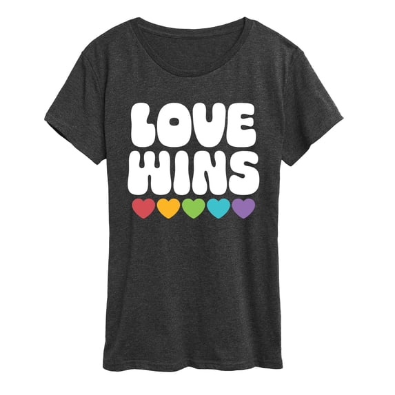 Instant Message - Love Wins Rainbow Hearts - Women's Short Sleeve Graphic T-Shirt