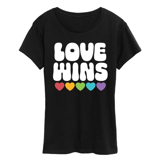 Instant Message - Love Wins Rainbow Hearts - Women's Short Sleeve Graphic T-Shirt