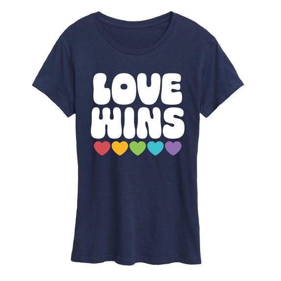 Instant Message - Love Wins Rainbow Hearts - Women's Short Sleeve Graphic T-Shirt