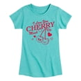 thumbnail image 1 of Instant Message - Love You Cherry Much - Youth Girls Fitted Short Sleeve T-Shirt, 1 of 5