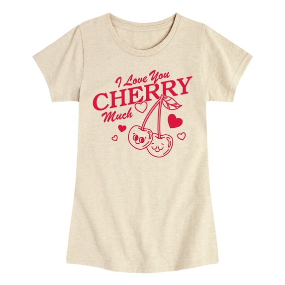 Instant Message - Love You Cherry Much - Youth Girls Fitted Short Sleeve T-Shirt