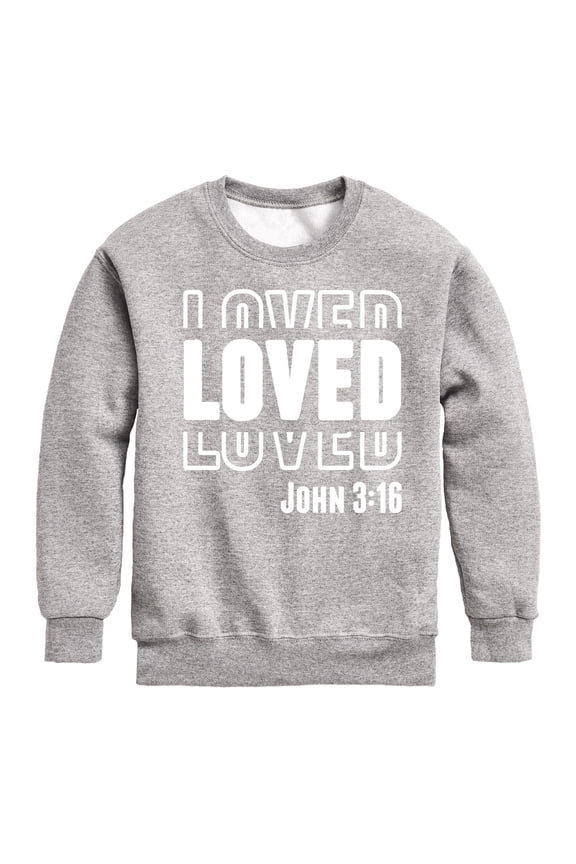 - Loved John 3:16 - Toddler & Youth Crewneck Fleece Sweatshirt