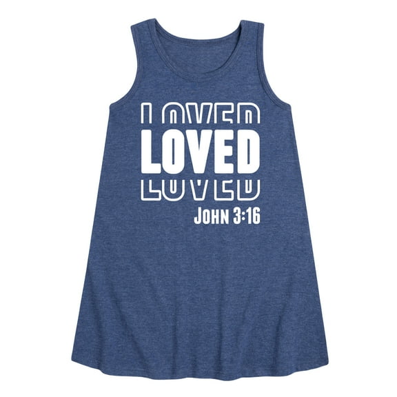 Instant Message - Loved John 3 16 - Toddler & Youth Girls A-line Dress