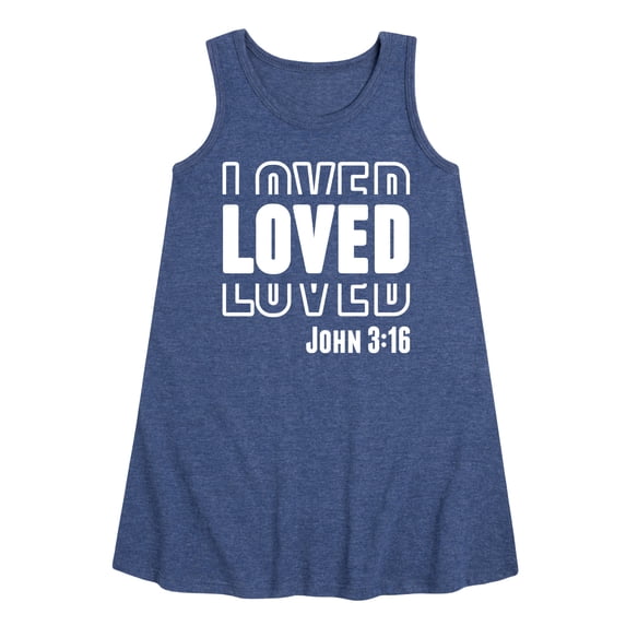Instant Message - Loved John 3 16 - Toddler & Youth Girls A-line Dress