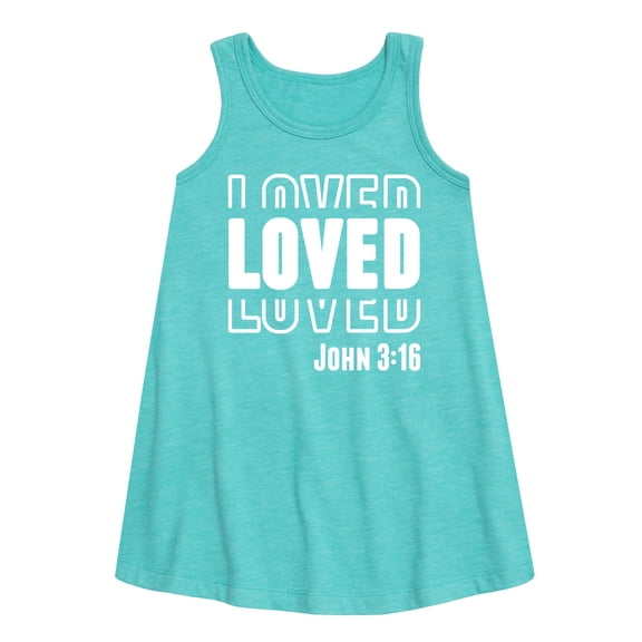 Instant Message - Loved John 3 16 - Toddler & Youth Girls A-line Dress