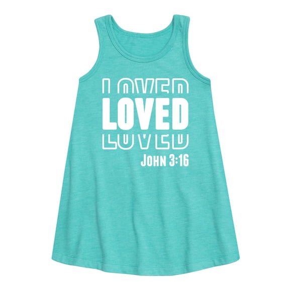 Instant Message - Loved John 3 16 - Toddler & Youth Girls A-line Dress