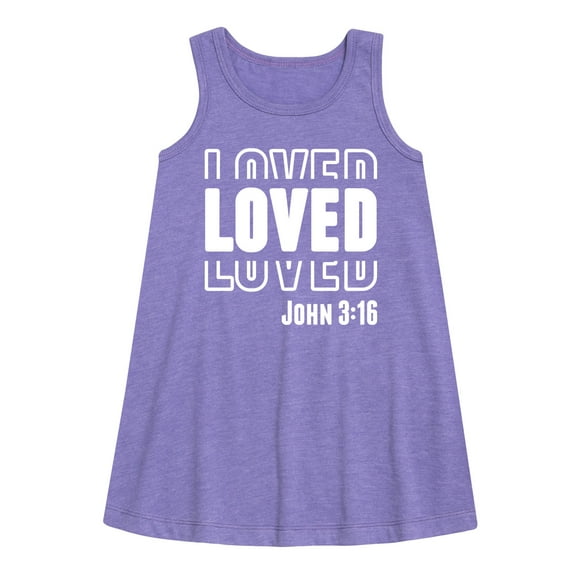 Instant Message - Loved John 3 16 - Toddler & Youth Girls A-line Dress