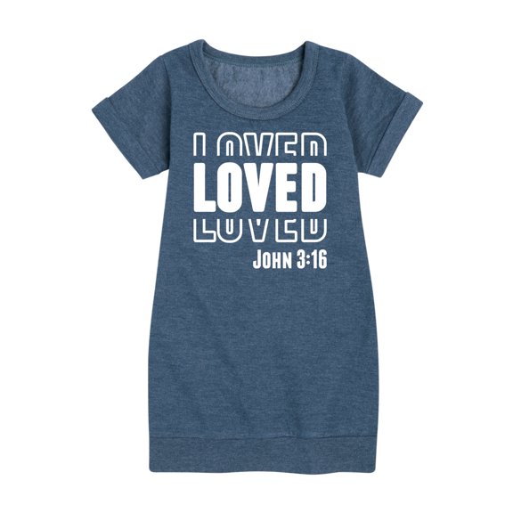 Instant Message - Loved John 3 16 - Toddler & Youth Girls Fleece Dress
