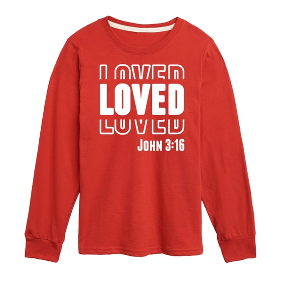 Instant Message - Loved John 3:16 - Toddler & Youth Long Sleeve Graphic T-Shirt