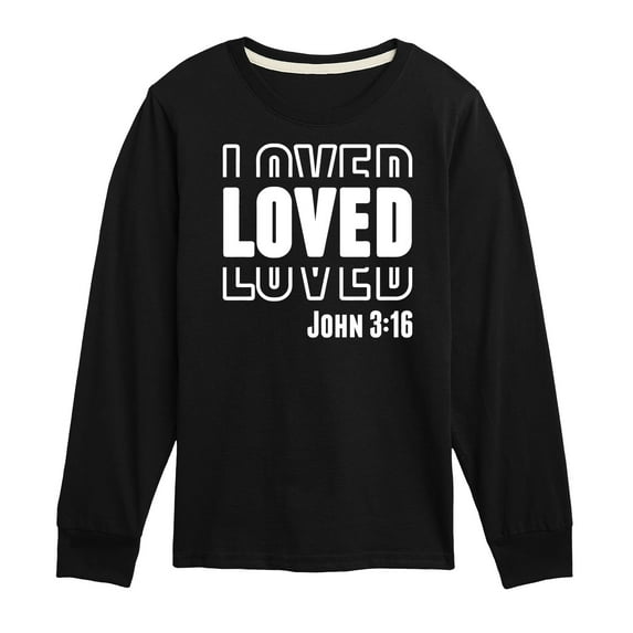 Instant Message - Loved John 3:16 - Toddler & Youth Long Sleeve Graphic T-Shirt