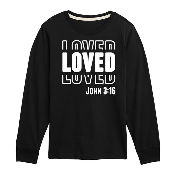 Instant Message - Loved John 3:16 - Toddler & Youth Long Sleeve Graphic T-Shirt