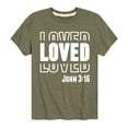thumbnail image 1 of Instant Message - Loved John 3:16 - Toddler & Youth Short Sleeve Graphic T-Shirt, 1 of 6