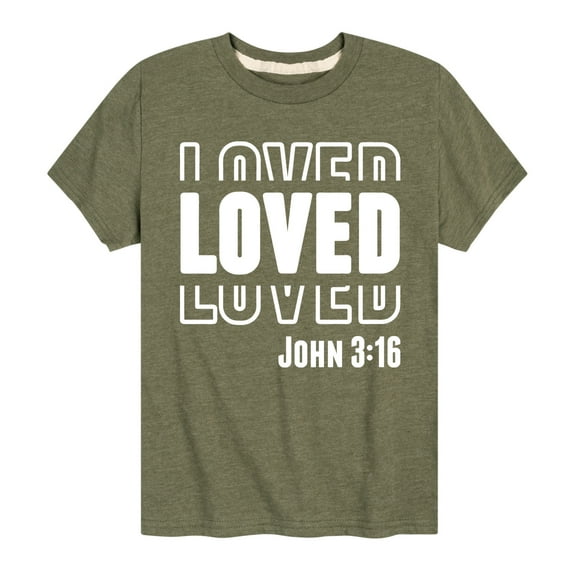 Instant Message - Loved John 3:16 - Toddler & Youth Short Sleeve Graphic T-Shirt