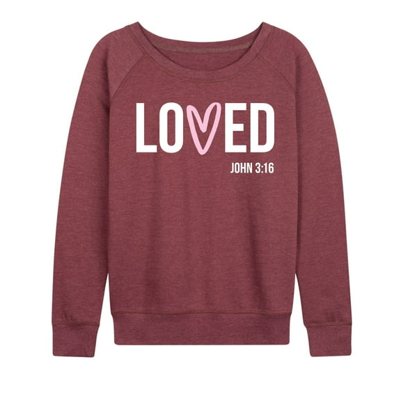 Instant Message - Loved John 3:16 - Women's Lightweight French Terry Long Sleeve Shirt