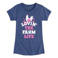 thumbnail image 1 of Instant Message - Lovin The Farm Life - Toddler And Youth Girls Short Sleeve Graphic T-Shirt, 1 of 6