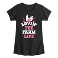 thumbnail image 1 of Instant Message - Lovin The Farm Life - Toddler And Youth Girls Short Sleeve Graphic T-Shirt, 1 of 6
