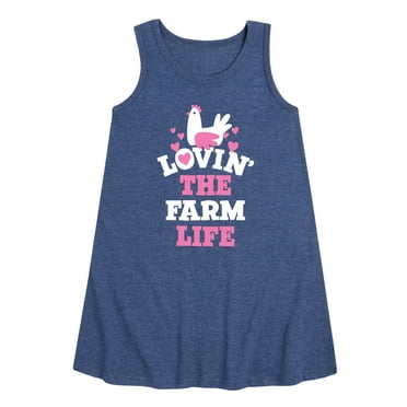 Instant Message - Lovin The Farm Life - Toddler and Youth Girls A-line Dress