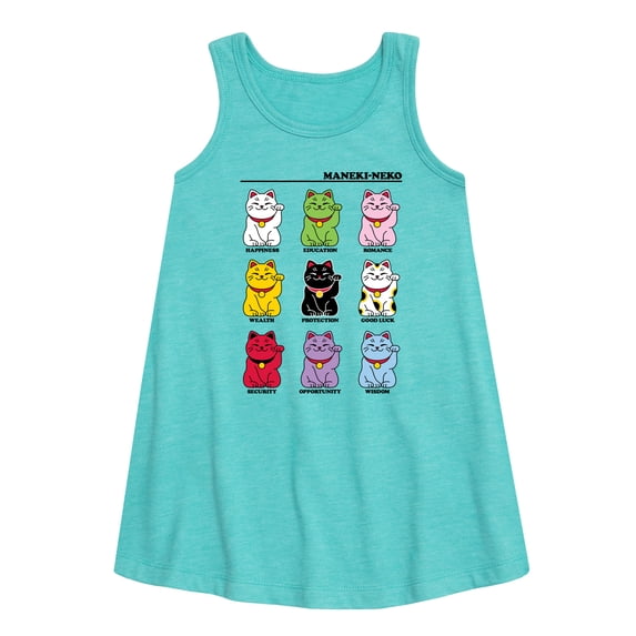 Instant Message - Lucky Cat - Toddler & Youth Girls A-line Dress