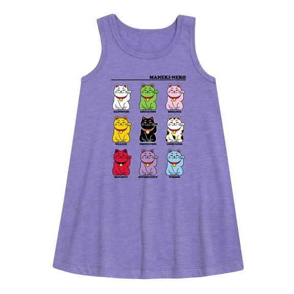 Instant Message - Lucky Cat - Toddler & Youth Girls A-line Dress