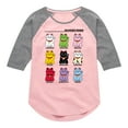 thumbnail image 1 of Instant Message - Lucky Cat - Toddler & Youth Girls Raglan Graphic T-Shirt, 1 of 6