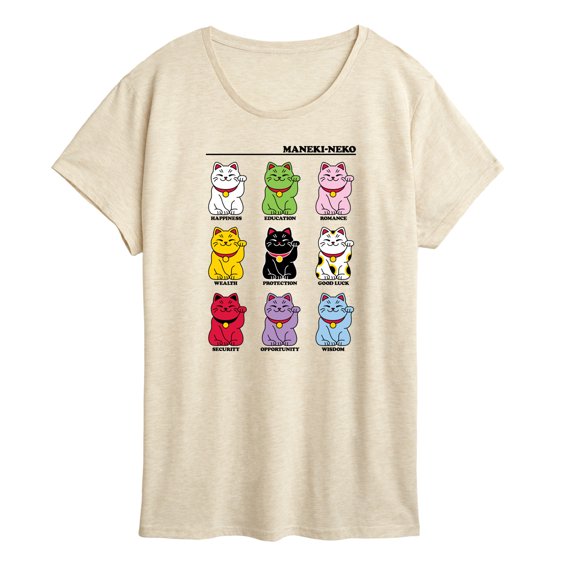 Instant Message - Lucky Cat - Women's Short Sleeve Graphic T-Shirt