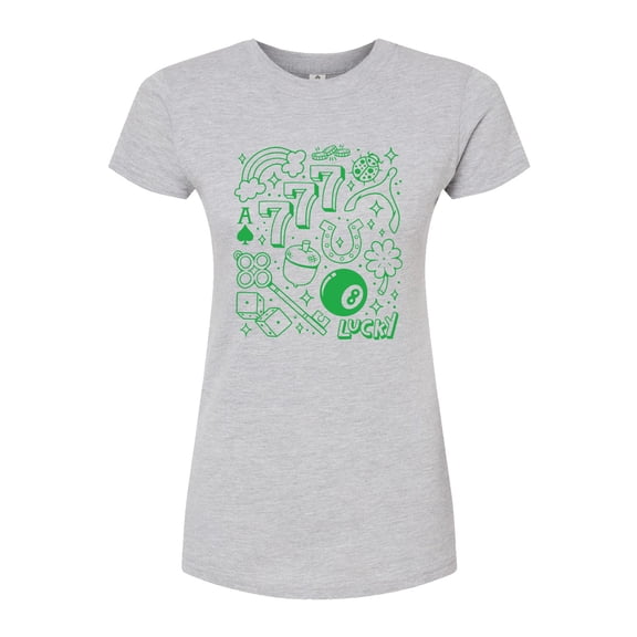 Instant Message - Lucky Cluster - Juniors Fitted Graphic T-Shirt