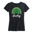 thumbnail image 1 of Instant Message - Lucky Green Rainbow - Women's Short Sleeve Graphic T-Shirt, 1 of 5