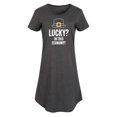 thumbnail image 1 of Instant Message - Lucky In This Economy Women's Graphic T-shirt Dress, 1 of 6