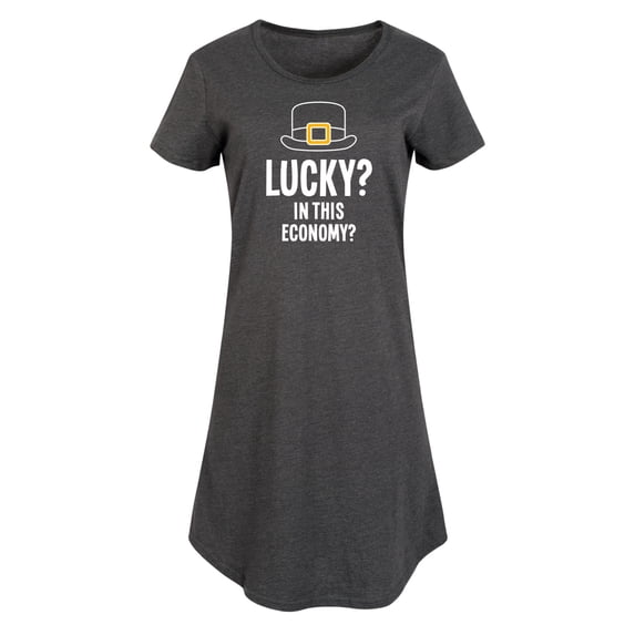 Instant Message - Lucky In This Economy Women's Graphic T-shirt Dress