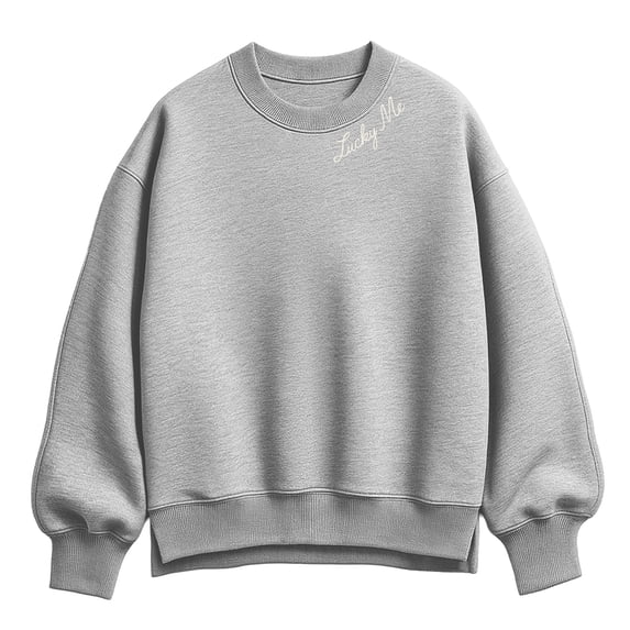 Instant Message - Lucky Me Women's Oversized Fleece Crew Sweatshirt