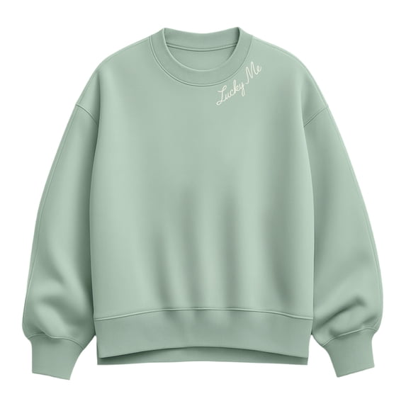 Instant Message - Lucky Me Women's Oversized Fleece Crew Sweatshirt