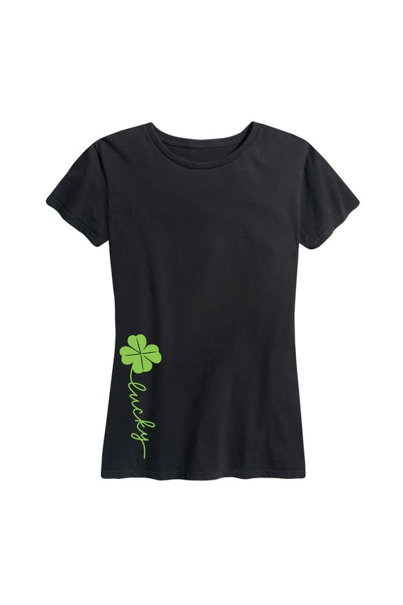 - Lucky Script Four Leaf Clover - Women's Short Sleeve Graphic T-Shirt