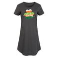 thumbnail image 1 of Instant Message - Lucky Striped Shamrock Graphic T-shirt Dress, 1 of 6