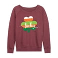 thumbnail image 1 of Instant Message - Lucky Striped Shamrock - Women's Lightweight French Terry Long Sleeve Shirt, 1 of 6